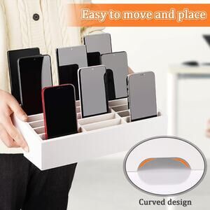 24-Grid Wooden Cell Phone Holder Desktop Organizer Storage Box for Classroom